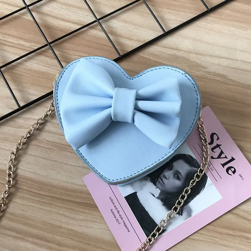 Girl Heart Pattern Knot Mini Crossbody Bag