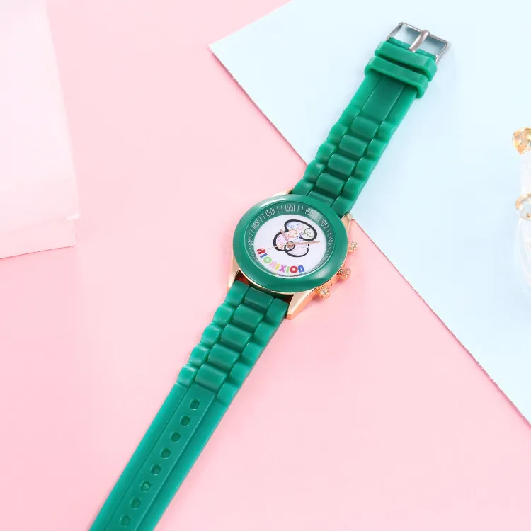 Kids Cute Silicone Band Candy Color Colorful Cartoon Bear Watch