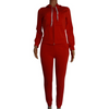 Women Casual Hooded Pocket Design Top And Solid Color Pants Two Piece Set