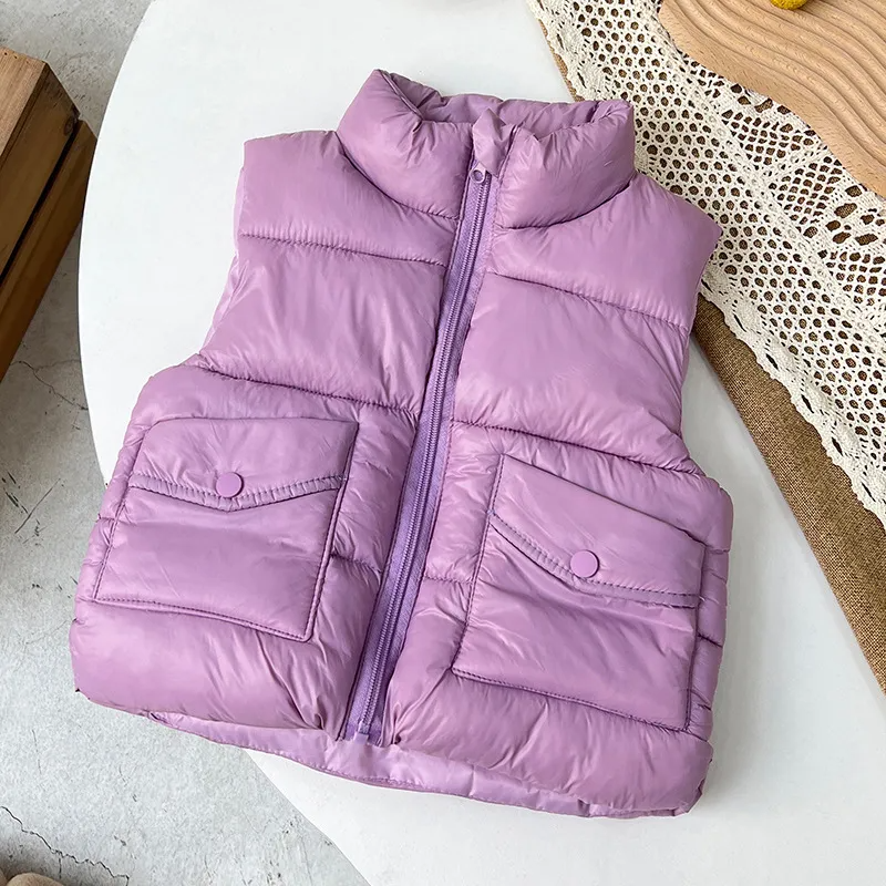 Kids Toddler Girls Boy Fashion Solid Padded Vest