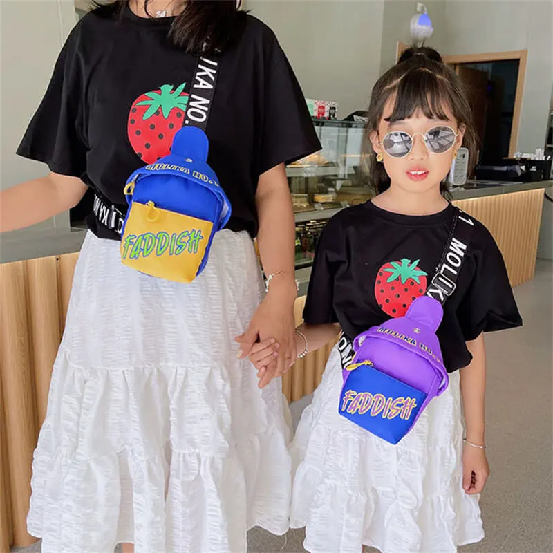 Kids Cool Letter Pattern Multicolor Chest Bag