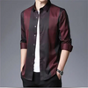 Men Color Blocking Long Sleeve Single-Breasted Shirt