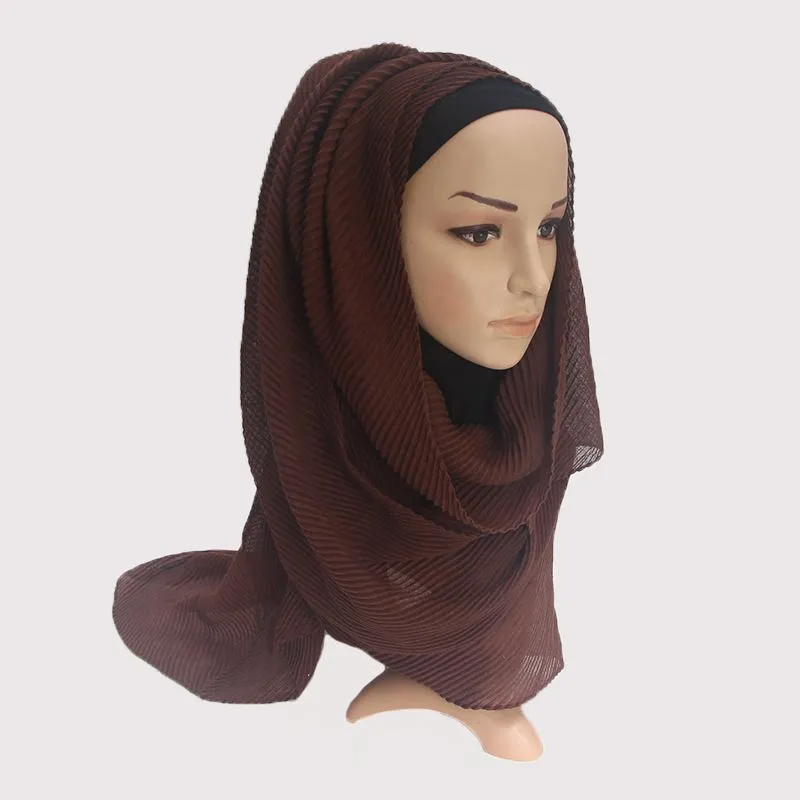 (Buy 1 Get 1) Women Fashion Twill Pleated Hijab Scarf