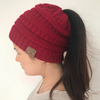 (Buy 1 Get 1) Women Winter Stretch Knitted Ponytail Hats