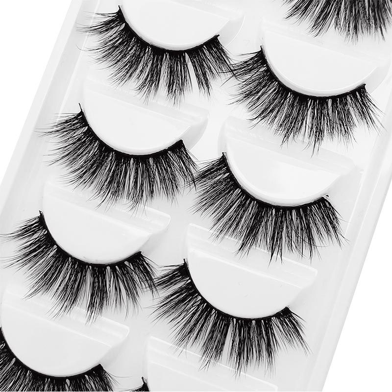 5pairs/Set Women 3D Multilayer Mink Hair Eyelashes