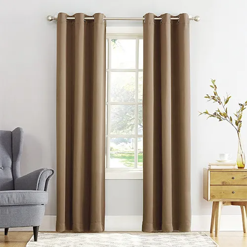 (Buy 1 Get 1) One Piece 52*84 Inch Solid Color Heat Insulation Sunscreen Blackout Perforated Curtain