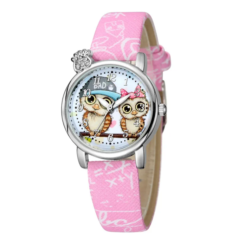 Cute And Sweet Style Owl Pattern Diamond Watch