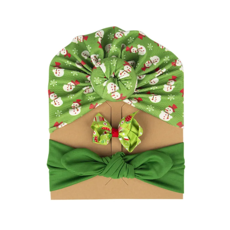 Kids Christmas Bow Headband Hair Accessories Set