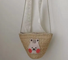 Kids Girls Fashion Sweet Cute Straw Woven Cartoon Bear Rabbit Dinosaur Tiger Crossbody Bag