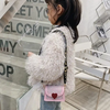 Girls Fashion Houndstooth Pattern Heart Decor Crossbody Bag