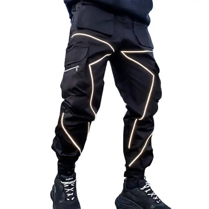 Men Fashion Casual Solid Color Cargo Straight Pants