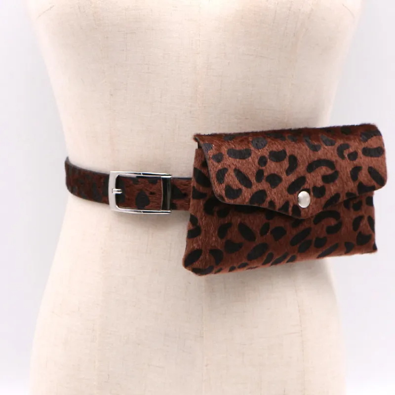 Women Leopard Pattern Waist Pack Coin Purse Belts