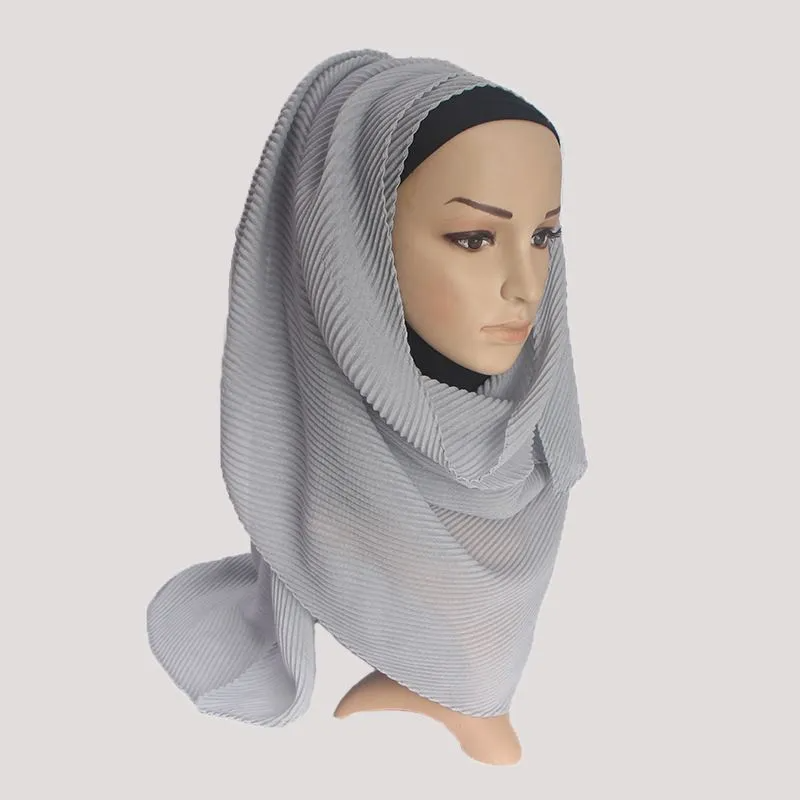 (Buy 1 Get 1) Women Fashion Twill Pleated Hijab Scarf