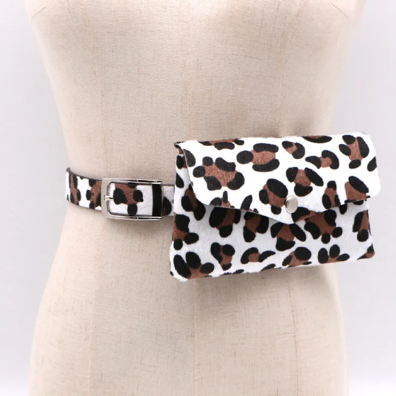 Women Leopard Pattern Waist Pack Coin Purse Belts