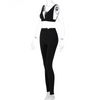 Women Sexy V Neck Tank Top & Leggings Sport Two Piece Set