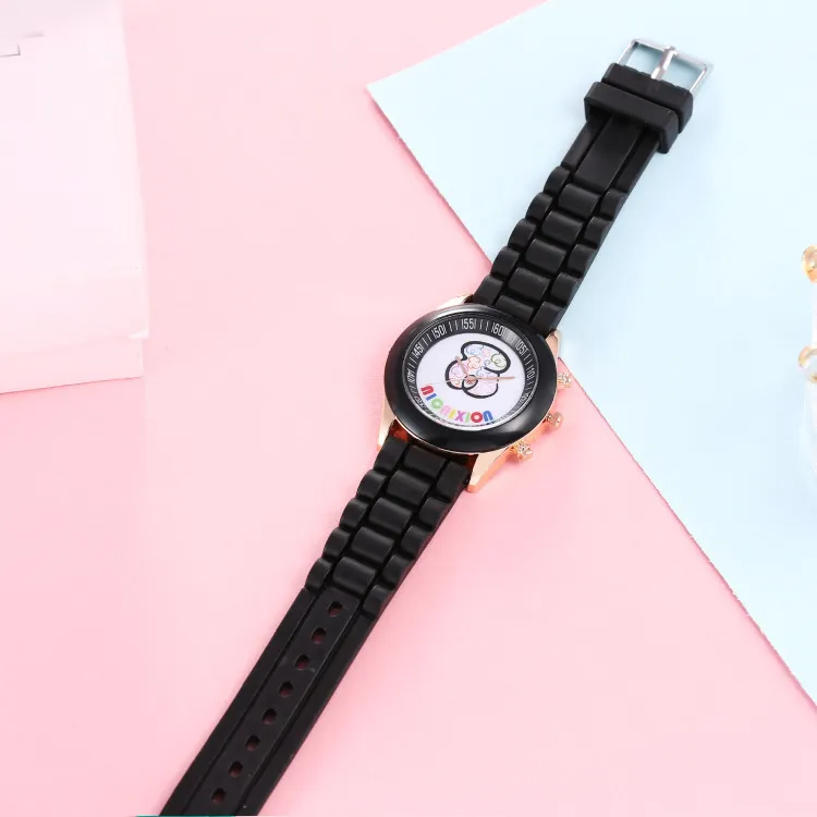 Kids Cute Silicone Band Candy Color Colorful Cartoon Bear Watch