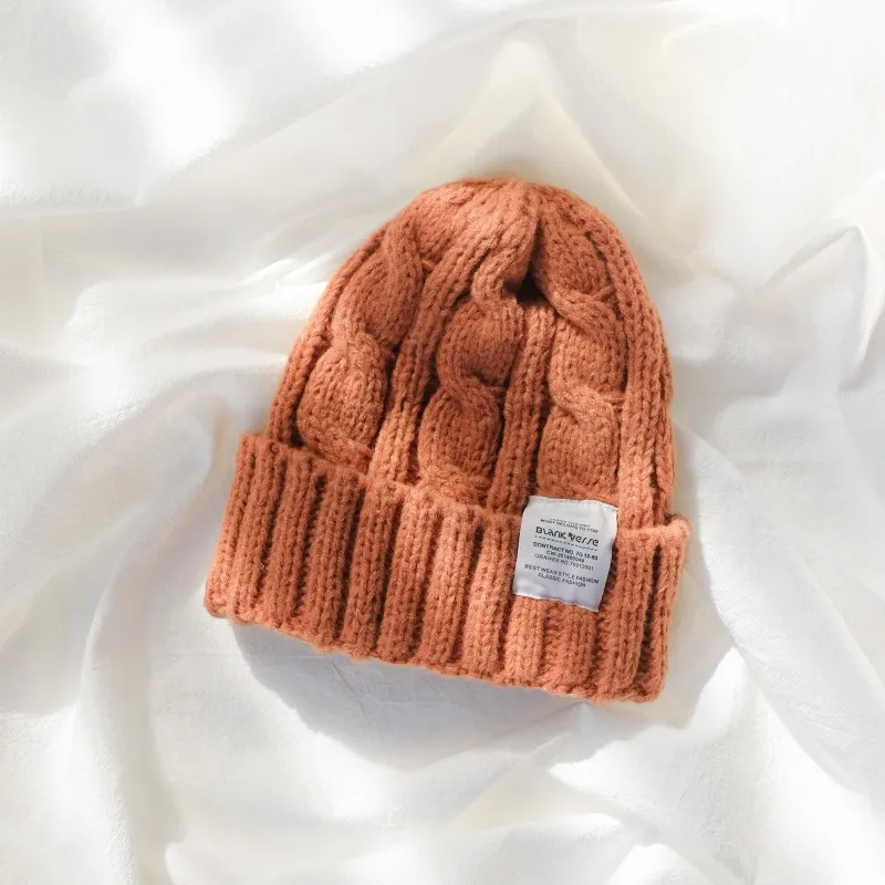 (Buy 1 Get 1) Women Fashion Solid Color Label Wool Knit Hat