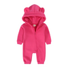 Kids Baby Boys Girls Autumn Winter Casual Cute Solid Color Bear Long Sleeve Hooded Jumpsuit