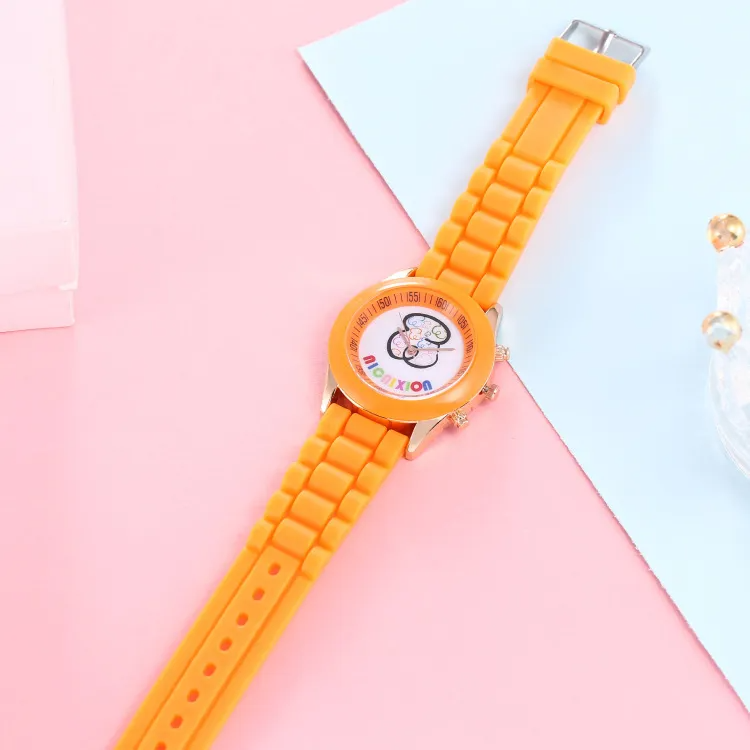 Kids Cute Silicone Band Candy Color Colorful Cartoon Bear Watch