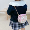 Girls Round Flower Decoration Crossbody Bag