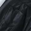 Women Fashion Solid Color High Waist Sash PU Leather Pants