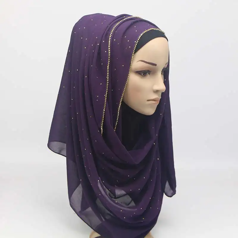 70*180cm Women Fashion Rhinestone Hijab Scarves