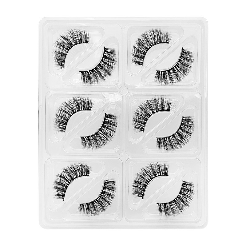 6pairs/Set Women 3D Multilayer Mink Hair Eyelashes