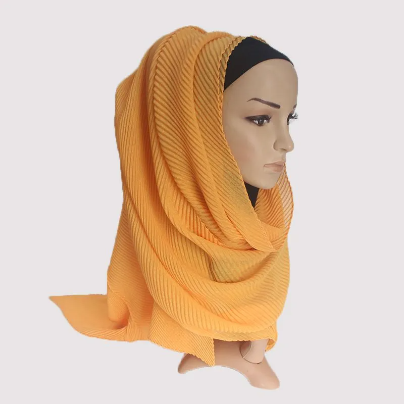 (Buy 1 Get 1) Women Fashion Twill Pleated Hijab Scarf