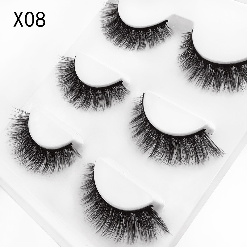 3pairs/Set Women 3D Multilayer Mink Hair Eyelashes