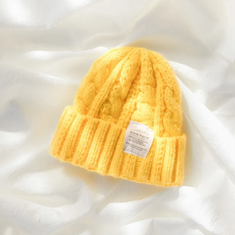 (Buy 1 Get 1) Women Fashion Solid Color Label Wool Knit Hat