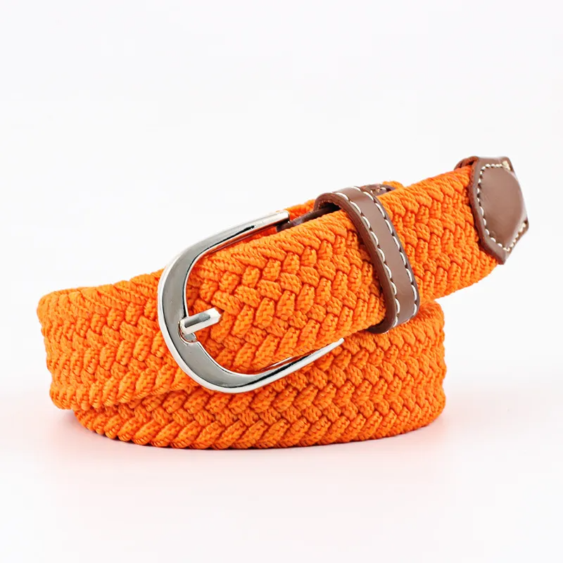 (Buy 1 Get 1) Men Women Fashion Casual Versatile Solid Color Canvas Woven Metal Buckle Belt