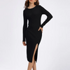 (Buy 1 Get 1) Women Basic Autumn And Winter Casual Solid Color Long Sleeve Knitted Dress