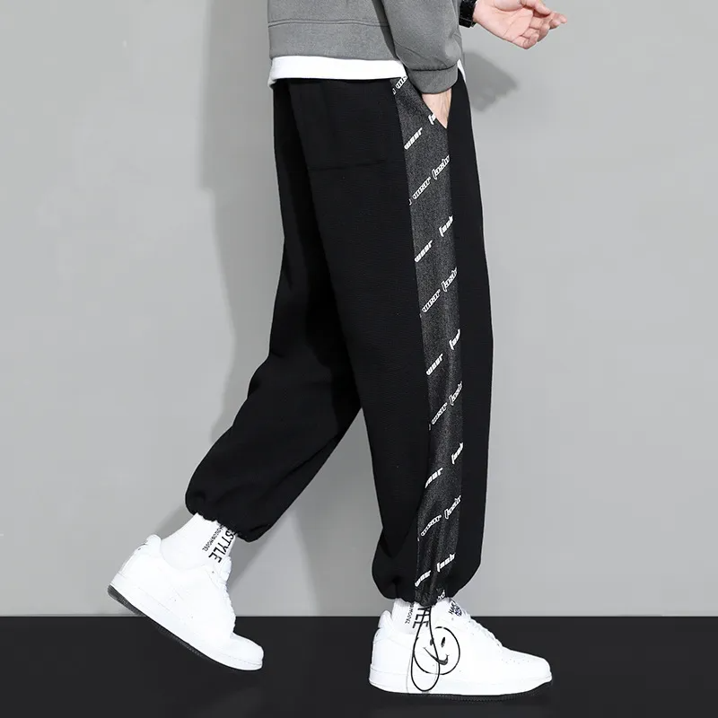 Men Spring Autumn Fashion Casual Cotton Solid Color Plus Size Joggers Pants