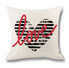 (Buy 1 Get 1)  Modern Simple Letter Print Linen Living Room Rug Cushion Throw Pillowcase