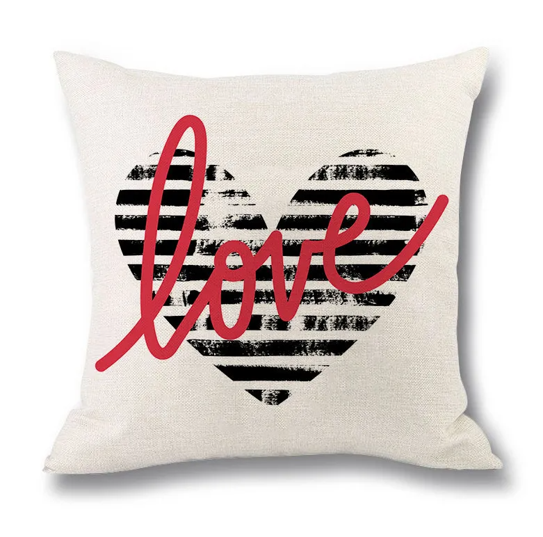 (Buy 1 Get 1)  Modern Simple Letter Print Linen Living Room Rug Cushion Throw Pillowcase