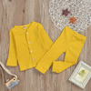 Baby Rib-Knit Long Sleeve Sleepwear Tops Pants Set