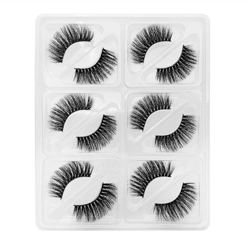 6pairs/Set Women 3D Multilayer Mink Hair Eyelashes