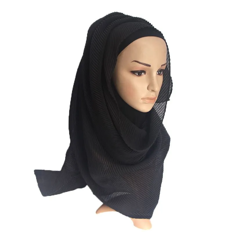 (Buy 1 Get 1) Women Fashion Twill Pleated Hijab Scarf