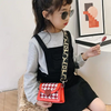 Girls Fashion Houndstooth Pattern Heart Decor Crossbody Bag