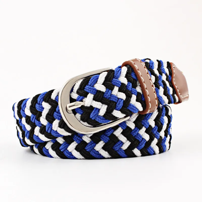 (Buy 1 Get 1) Men Women Fashion Casual Versatile Solid Color Canvas Woven Metal Buckle Belt