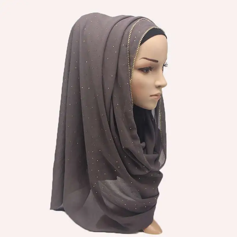 70*180cm Women Fashion Rhinestone Hijab Scarves