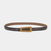 Women'S Fashion Casual Retro Alloy Smooth Buckle Thin Leather Belt