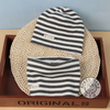 Kids Unisex Autumn Winter Fashion Casual Cute Solid Color Cotton Stripe Hat Scarf Two Set