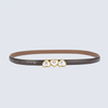 Women'S Fashion Casual Leather Pearl Thin Belt