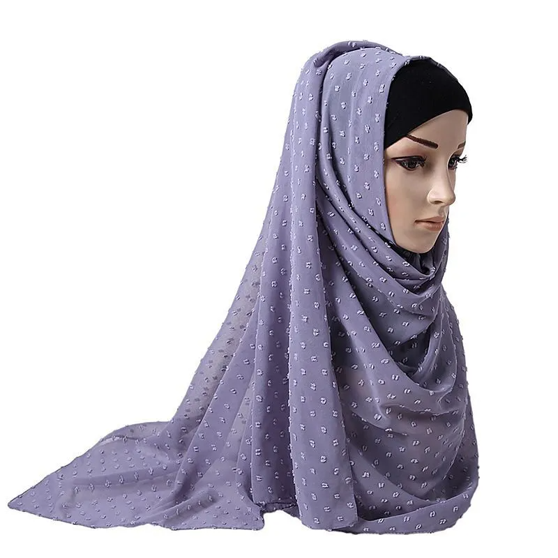 (Buy 1 Get 1) Hairball Decor Women Chiffon Muslim Hijab Scarf