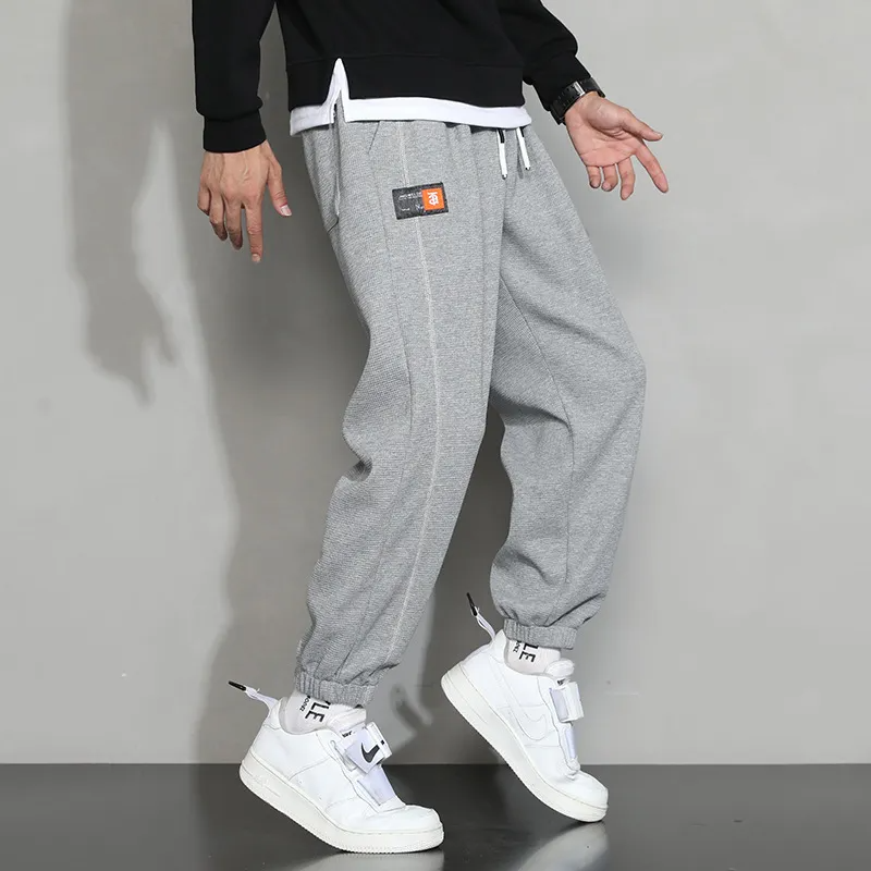 Men Spring Autumn Fashion Casual Cotton Solid Color Plus Size Joggers Pants