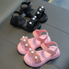 Children Kids Baby Fashion Girls Flower Pearl Casual Sandals Soft Bottom Shoes