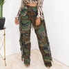 Women'S Casual Camouflage Print Tassel Pocket Lounge Pants