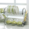 Modern Minimalist Kitchen Stainless Steel S-Shaped Double-Layer Dish Storage Rack