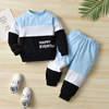 Kids Baby Boys Autumn Winter Fashion Casual Color Matching Letter Sweatshirts Long Sleeve Trousers Set